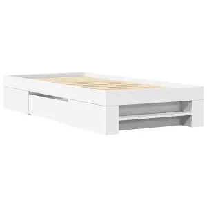 Berkfield Bed Frame without Mattress White 90x190 cm Single Engineered Wood