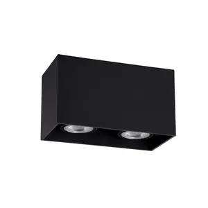 Lucide Bodi Modern Surface Mounted Ceiling Spotlight - 2xGU10 - Black