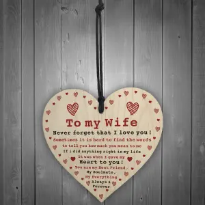 Wife Gift For Anniversary Valentines Day Wooden Heart Soulmate Gifts For Her