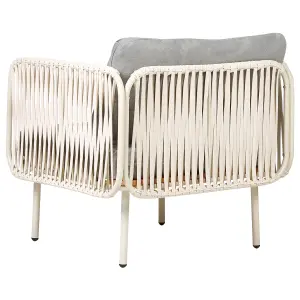 Garden Armchair with Ottoman SENISE Metal Grey