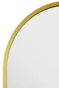 MirrorOutlet Arcus - Gold Framed Arched Leaner / Wall Mirror 63" X 31" (160CM X 80CM)