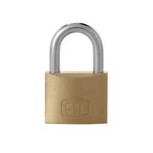 Smith & Locke Brass Open shackle Padlock (W)40mm, Pack of 4