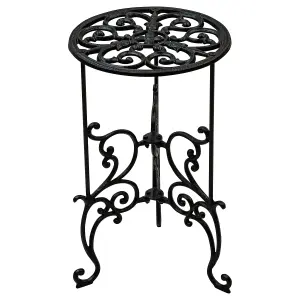 Woodside 1 Tier Heavy Duty Cast Iron Potted Plant Stand