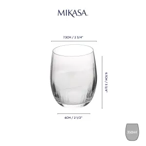 Mikasa Treviso Crystal Stemless Wine Glasses, Set of 4, 350ml