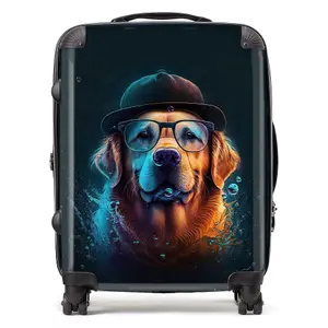 Golden Retriever Dog Splashart Suitcase - Large