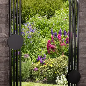 Warsaw Arch Mirror Black Weather Resistant Wall Mount