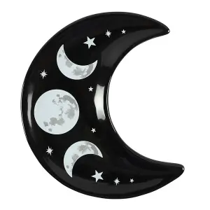 Hill Interiors Crescent Moon Trinket Dish Black/White (One Size)