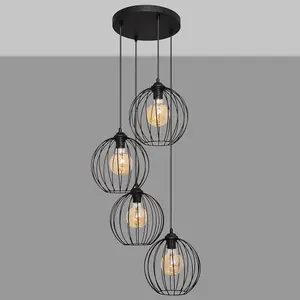 Luminosa Mercure Cluster Pendant Ceiling Light Black 40cm