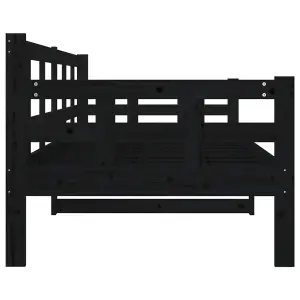 Berkfield Day Bed Black Solid Wood Pine 80x200 cm