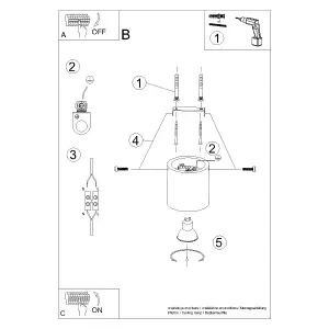 Orbis Concrete Grey 1 Light Classic Ceiling Light