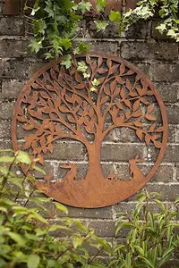 Woodland Rabbit Garden Screen Wall Art Plaque 60cm Diameter