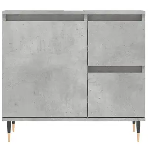 Berkfield Bathroom Cabinet Concrete Grey 65x33x60 cm Engineered Wood