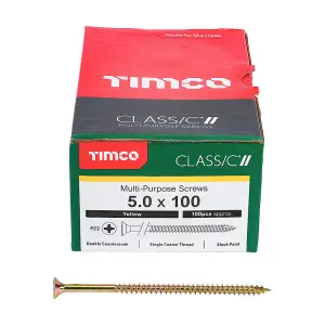 TIMCO Classic Multi-Purpose Countersunk Gold Woodscrews - 5.0 x 100 (100pcs)