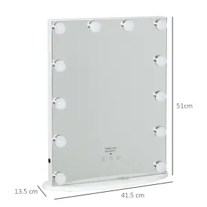 HOMCOM Hollywood Makeup Mirror with Led Light Dimmer Cosmetic Beauty Stage