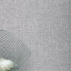 Arthouse Luxe Hessian Mid Grey Wallpaper