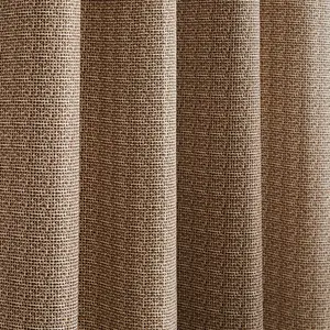 Textured Thermal Insulating Eyelet Curtains (Set of 2) Natural / 168" W x 137" D