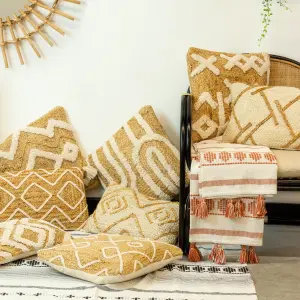 furn. Boda Braided Jute Polyester Filled Cushion