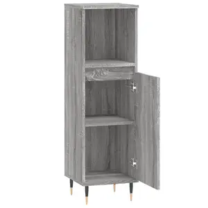 Berkfield Bathroom Cabinet Grey Sonoma 30x30x100 cm Engineered Wood