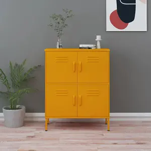 Berkfield Storage Cabinet Mustard Yellow 80x35x101.5 cm Steel