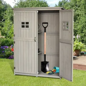 127.5L x 50W x 164H cm Wooden Tool Shed Grey