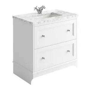 Beckett White Floor Standing Traditional Bathroom Vanity Unit & Basin (W)800mm (H)850mm