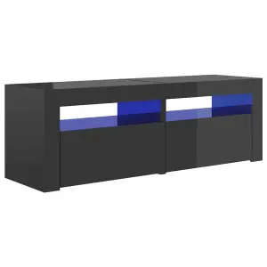 vidaXL TV Cabinet with LED Lights High Gloss Grey 120x35x40 cm