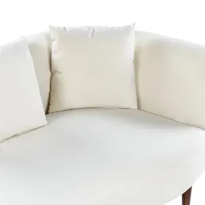 Right Hand Velvet Chaise Lounge Cream CHAUMONT