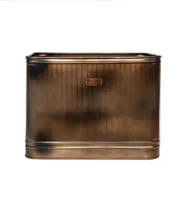 Outdoor Hampton Rectangular Copper Metal Planter H45Cm W80Cm