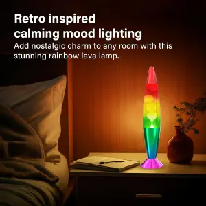 Contemporary Rainbow Lava Lamp Light Peaceful Motion Wax Liquid Relaxation