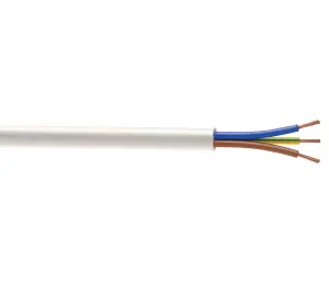 3093Y White 3 core Heat-resistant flex, 2.5mm² x 10m