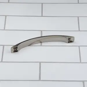 160mm Brushed Nickel Cabinet Handle Grey Bow Cupboard Door Drawer Pull Bedroom Bathroom Furniture Replacement Upcycle