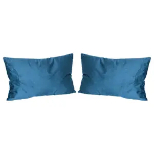 Rectangular Lumbar Cushion (Set of 2) Blue