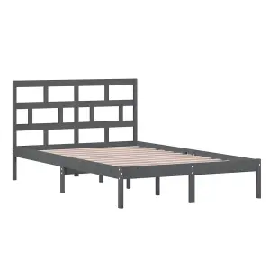 Berkfield Bed Frame Grey Solid Wood Pine 120x200 cm