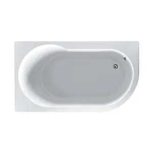 Darwin Left Hand White Super-Strong Acrylic Single Ended Compact Bath (L)1550mm (W)900mm