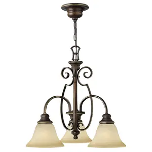 Elstead Cello Multi Arm Chandelier 3 Light Antique Bronze Finish, E27