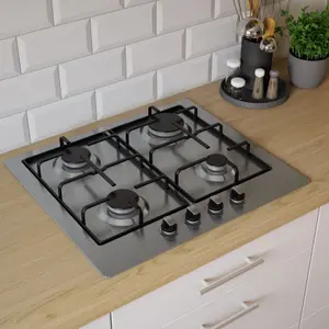 Cooke & Lewis GASUIT4 58cm Gas Hob - Inox