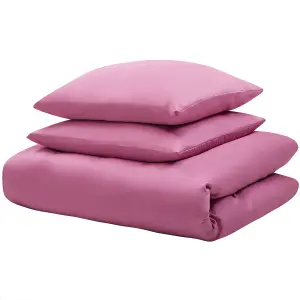 Duvet Cover Set HARMONRIDGE 220 x 240 cm Cotton Sateen Pink