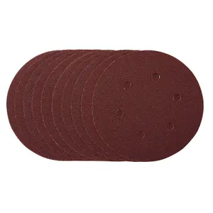 Draper  Sanding Discs, 150mm, Hook & Loop, 80 Grit, (Pack of 10) 54888