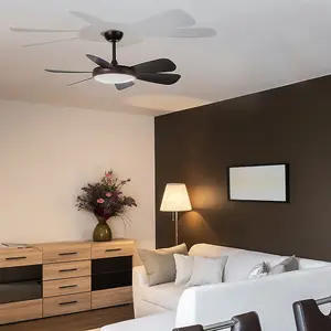 Luminosa Mode 6 Blade DC LED Ceiling Fan 24W CCT Black