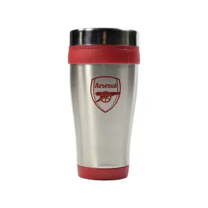 nal FC Executive Metallic Travel Handleless Mug Silver/Red (One Size)