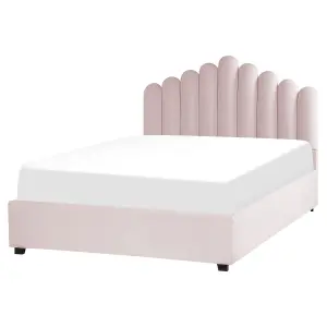 Velvet EU King Size Ottoman Bed Pink VINCENNES