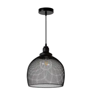 Lucide Mesh Vintage Pendant Light 28cm - 1xE27 - Black