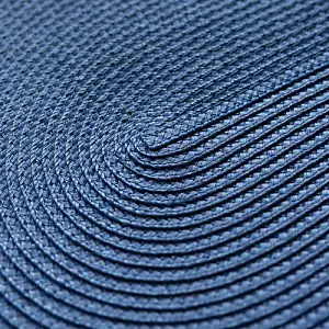 Wipe Clean Woven Oval Placemats Deep Blue Set of 4 29cm x 44cm