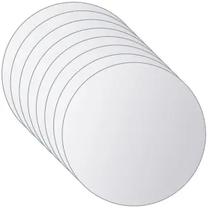 Berkfield 8 pcs Mirror Tiles Round Glass