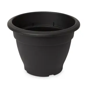 Verve Florus Black Bell Plastic Plant pot (Dia) 30cm, (H)22cm, 9.9L