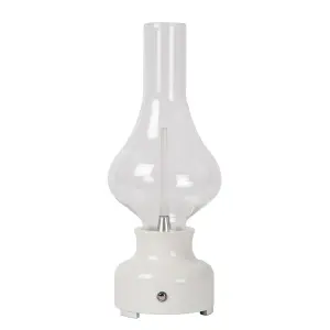 Lucide Jason Retro Table Lamp - LED Dim. - 1x2W 3000K - 3 StepDim - White