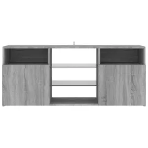 Berkfield TV Cabinet with LED Lights Grey Sonoma 120x30x50 cm