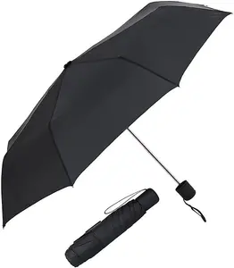 MantraRaj Mini Travel Umbrella Small Waterproof Portable Compact Man and Woman Folding Umbrella Black