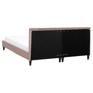 Velvet EU King Size Bed Pink FITOU