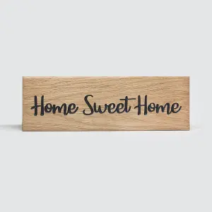 Peak Heritage Engraved Oak Sign 30cm - Home Sweet Home